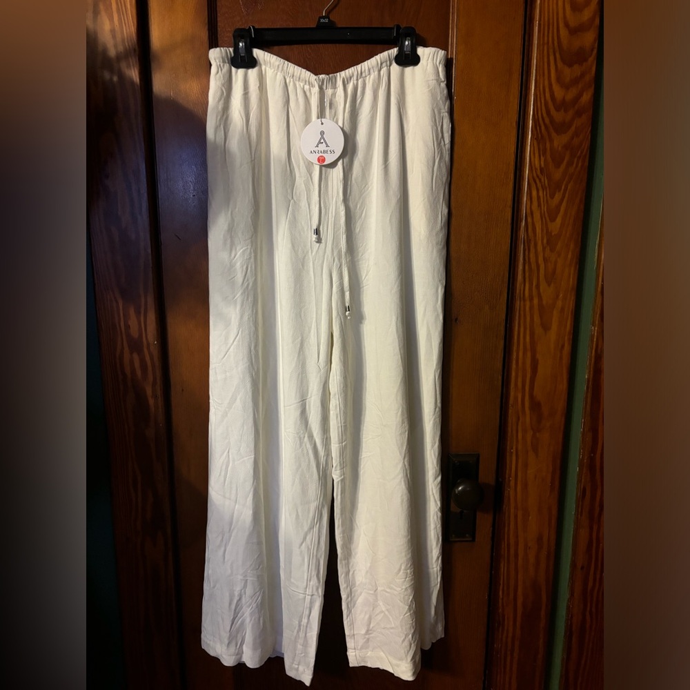 Anrabess White Linen Pants